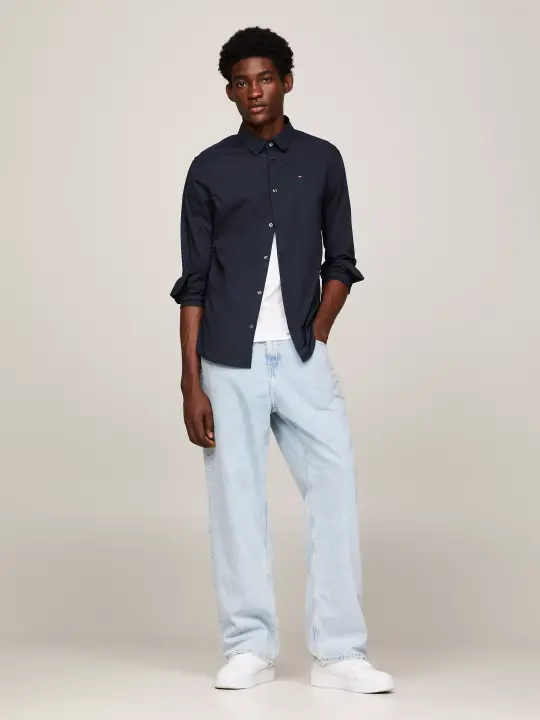 Erkek Tjm Orjinal Streç Gömlek - Siyah 