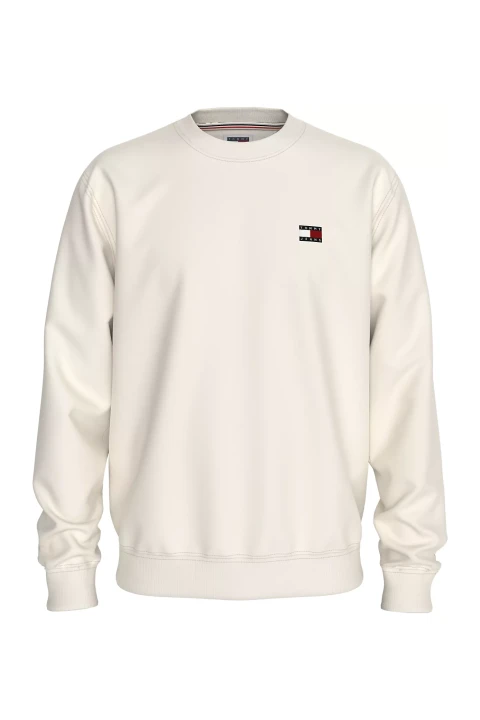 Erkek Tjm Reg Badge Crew Ext Sweatshirt-Beyaz 