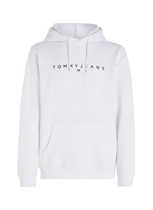 Erkek Tjm Reg Lınear Logo Hoodıe Ext Sweatshirt-Beyaz 