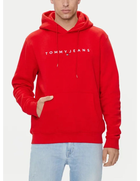 Erkek Tjm Reg Lınear Logo Hoodıe Ext Sweatshirt-Kırmızı 