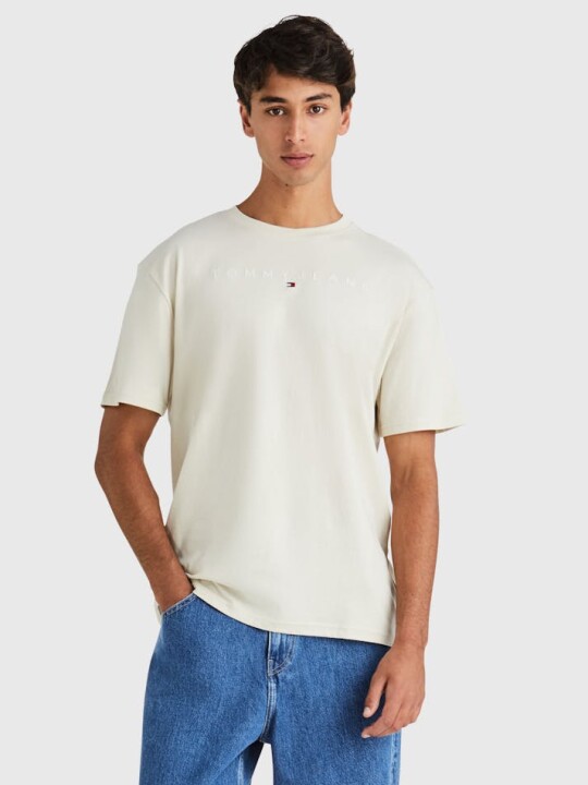 Erkek TJM REG LINEAR LOGO TEE EXT T-Shirt 