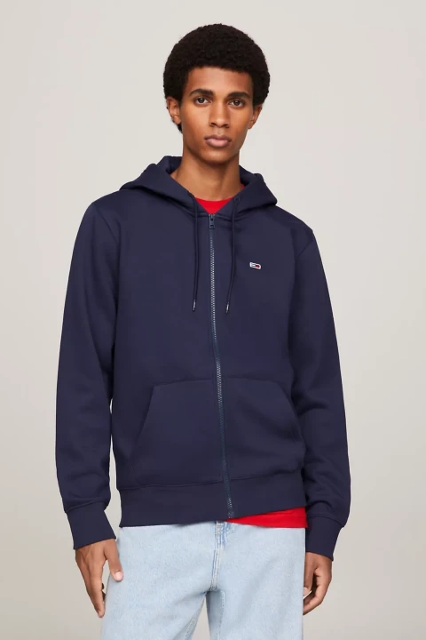 Erkek Tjm Regular Fleece Zıp Hoodıe Sweatshirt-Lacivert 