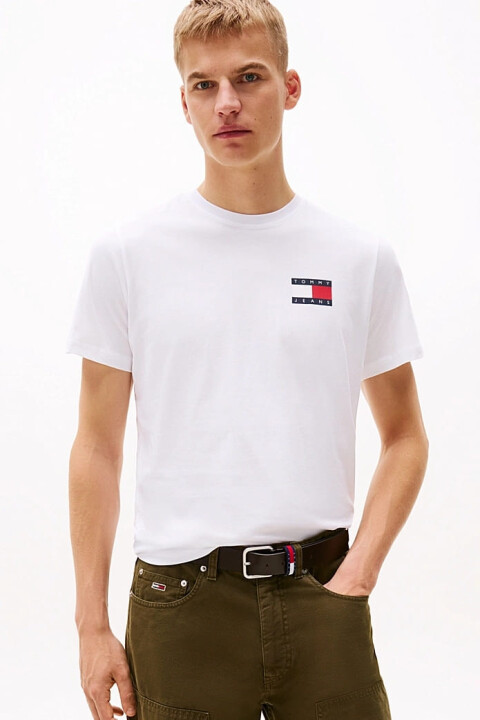 Erkek Tjm Slim Badge T-Shirt - Beyaz 