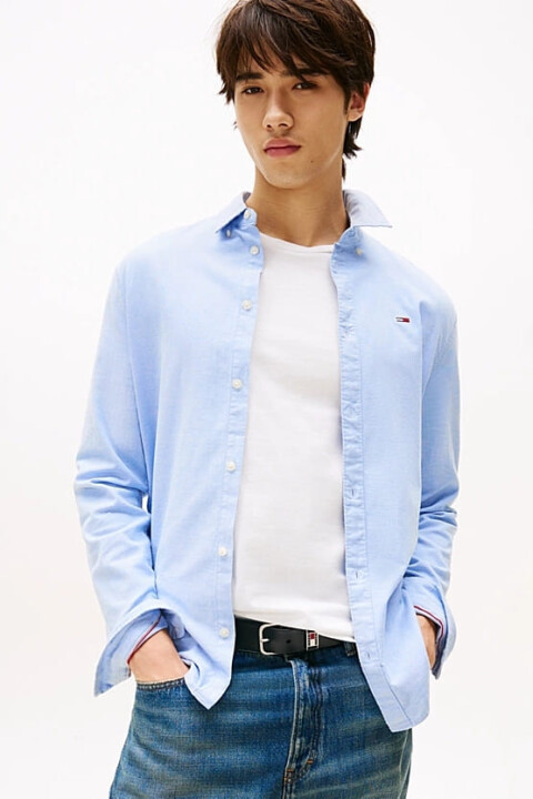 Erkek Tjm Slim Stretch Oxford Gömlek - Mavi 