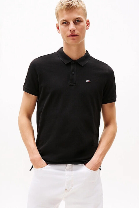Erkek Tjm Tek Renk Polo T-Shirt - Siyah 