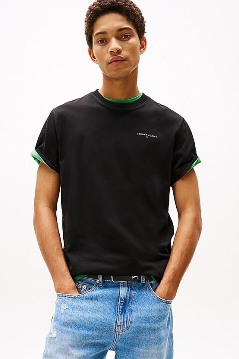 Erkek Tjm Tek Renk T-Shirt - Siyah 