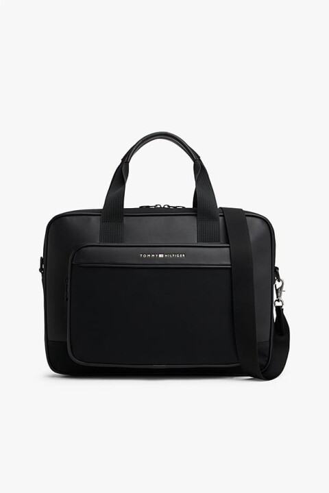 Erkek Üç Bölmeli Laptop Çantası - Siyah 