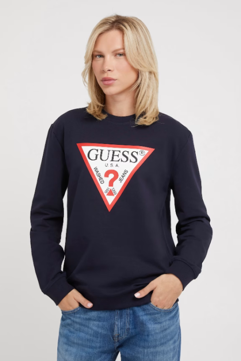 Erkek Üçgen Logolu Sweatshirt - Lacivert 