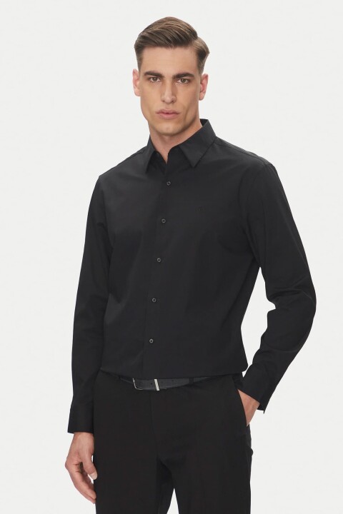 Erkek Uzun Kollu Klasik Kesim Gömlek - Siyah 