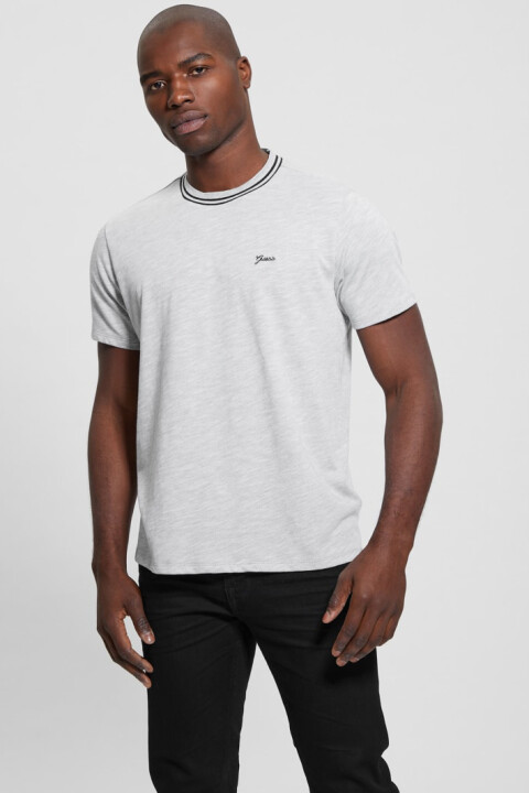 Erkek Ventura Ss Yan Logolu T-Shirt - Gri 