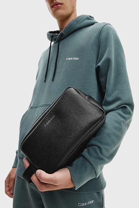 Erkek Warmth Washbag Other Logolu Fermuarlı El Çantası - Siyah 
