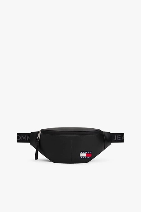 Erkek Yazılı Askılı Bel Çantası - Siyah 