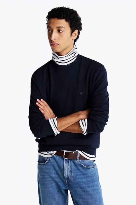 Erkek Yuvarlak Yaka Sweatshirt - Lacivert 