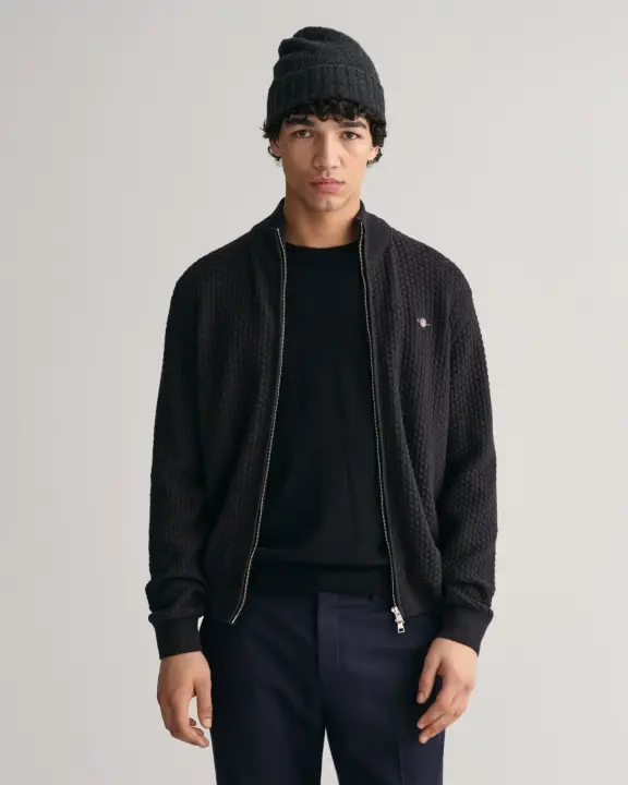 Erkek Regular Fit Fermuarlı Hırka-Gri 