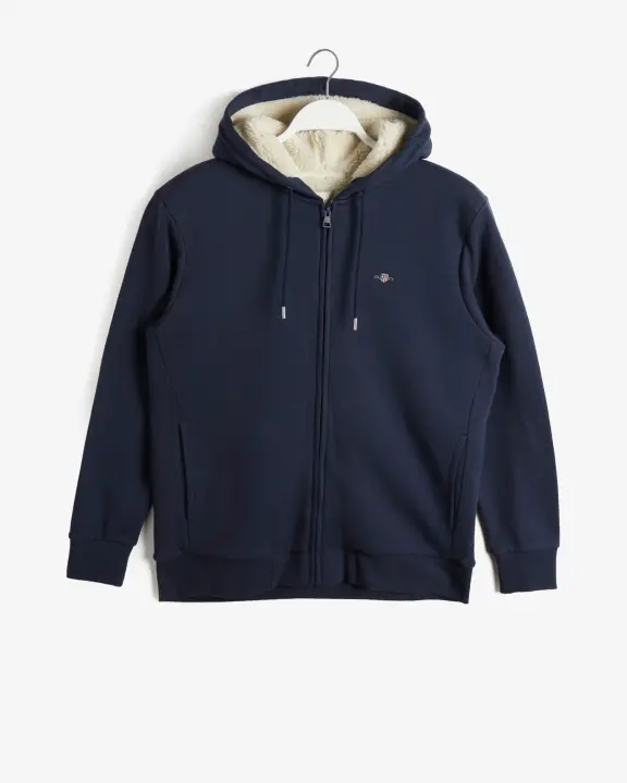 Erkek Regular Fit Fermuarlı Logolu Sweatshirt-Lacivert 