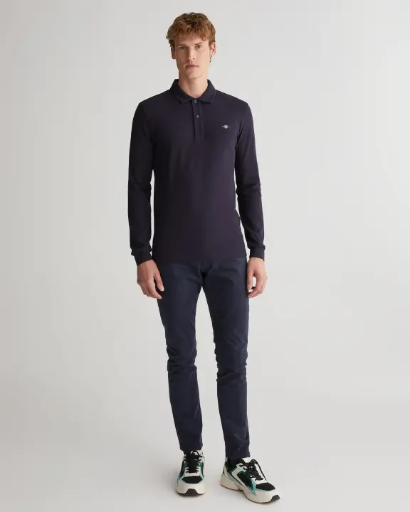 Erkek Regular Fit Logolu Polo Kazak-Lacivert 