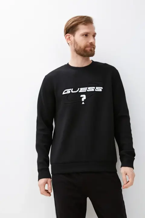 Erkek Guess Sweatshirt - Siyah 