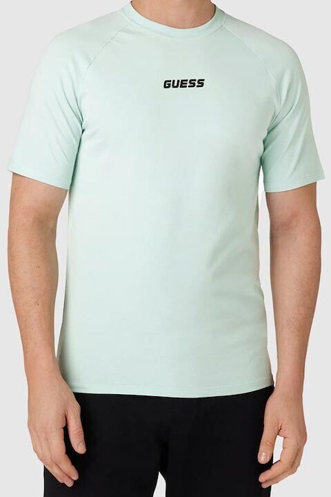 Erkek Guess Yazılı T-Shirt - Su Yeşili 