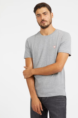 Erkek Küçük Üçgen Logolu T-Shirt - Gri 