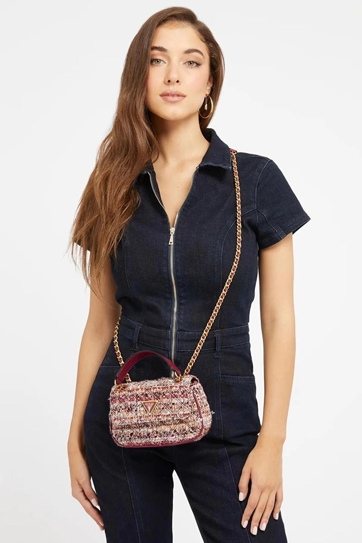 Kadın Giully Tüvit Mini Çapraz Çanta-Mor 