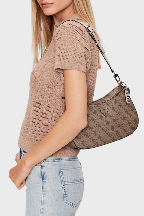 Kadın Noelle 4G Logolu Omuz Çantası - Kahverengi 
