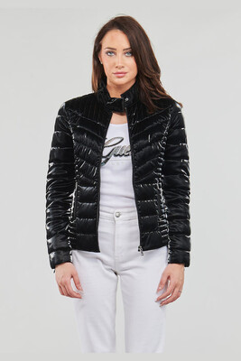 Kadın Slim Fit Kaplamalı Şişme Mont - Siyah 