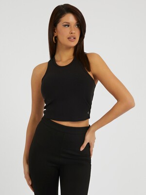 Kadın Rib Kadın Triko Crop-Siyah 