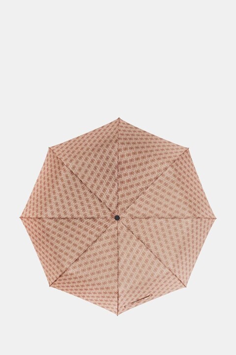 Kadın 4G Logo Monogram Desenli Otomatik Katlanır Şemsiye - Kahverengi 
