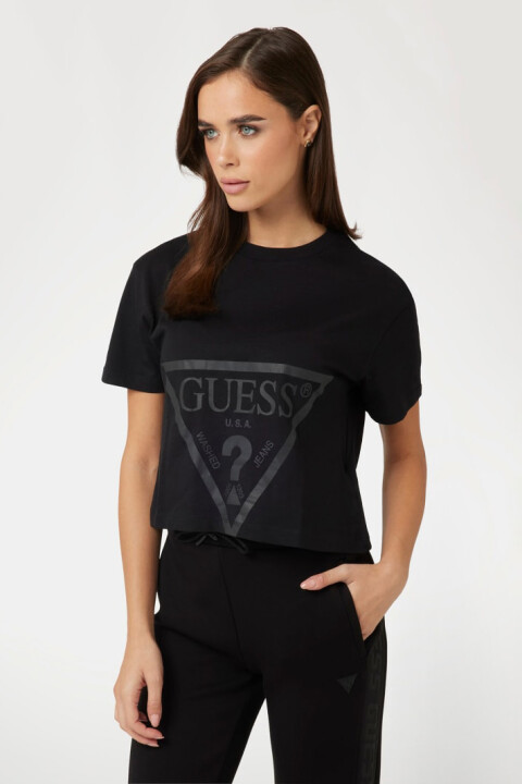 Kadın Adele Crop T-Shirt - Siyah 