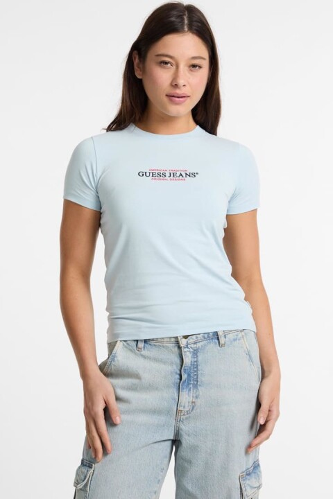 Kadın American Tradition Slim T-Shirt - Açık Mavi 