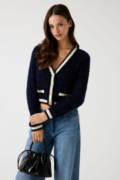 Kadın Aomori Triko Hırka - Mavi 