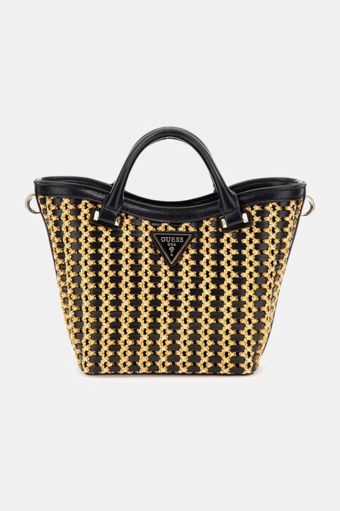 Kadın Atalia Rafya Mini Tote El Çantası - Siyah 