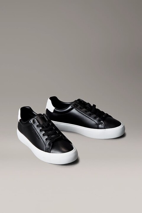 Kadın Bağcıklı Sneaker - Siyah/Beyaz 