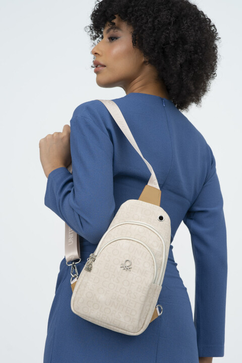 Kadın Benetton Vücut Çantası - Bej Camel 