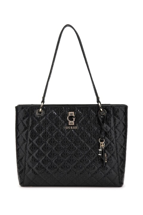 GUESS Bessey Noel Tote Bag Bianca, Borsa Donna Con Spazio Interno E Logo, 36x26x10 Cm