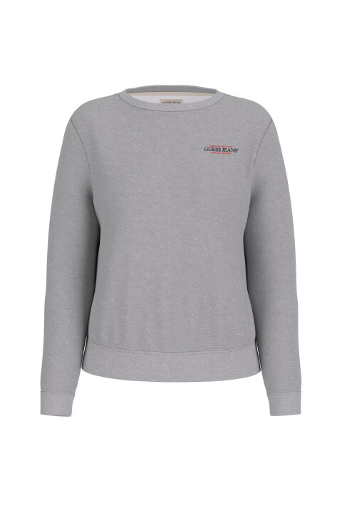 Kadın Bisiklet Yaka Sweatshirt - Gri Melanj 