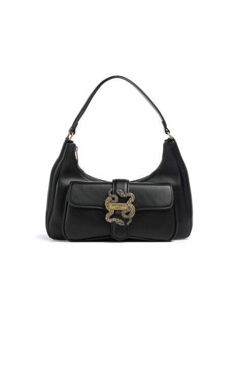 Kadın Borsa A Yılan Tokalı Omuz Çantası - Siyah 