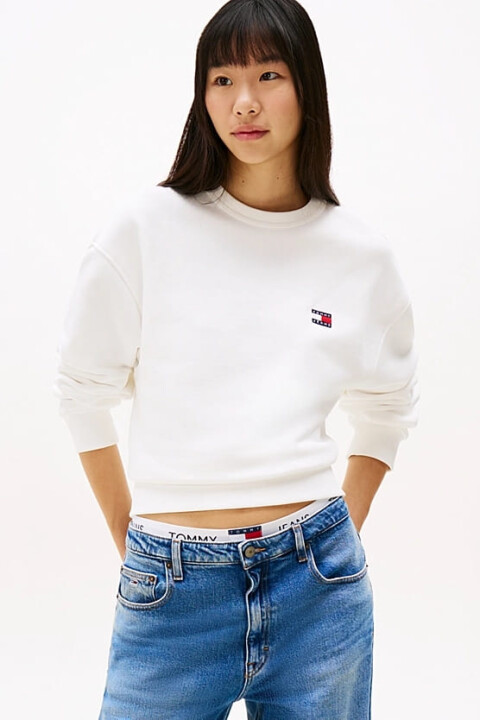 Kadın Boxy Badge Sweatshirt - Ekru 