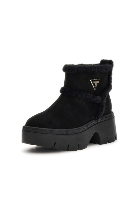 Kadın Bridgete Kürk Astarlı Platform Bot - Siyah 