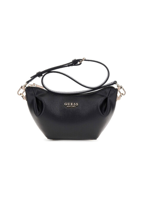 Kadın Büzgülü Detaylı Çapraz Askılı Çanta - Siyah 