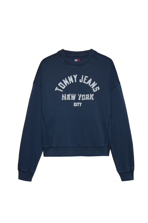 Kadın BXY Varsity Overdye Bisiklet Yaka Sweatshirt - Lacivert 