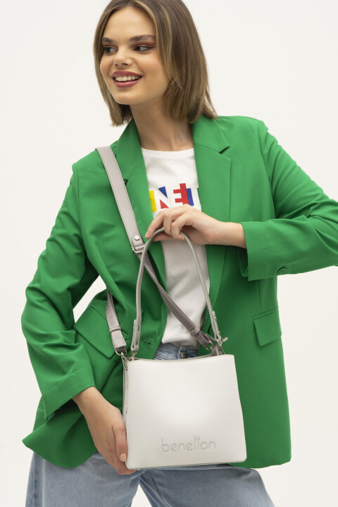 Kadın Çapraz Çanta - Beyaz A.Gri 