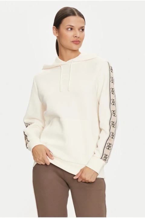 Kadın Carla Hooded Sweatshirt - Krem 