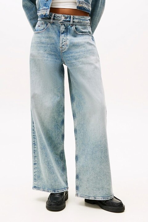 Kadın Charlie Normal Bel Geniş Paça Jean Pantolon - Açık Mavi 