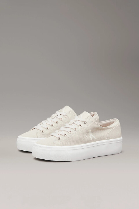 Kadın Ck Canvas Platform Sneakers - Ekru 