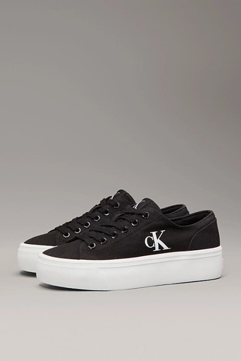 Kadın Ck Canvas Platform Sneakers - Siyah 