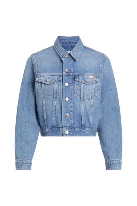 Kadın Ck Cropped 90's Denim Ceket - Mavi 