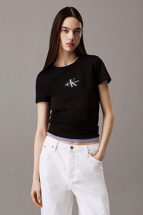 Kadın Ck Gradient Monologo T-Shirt - Siyah 