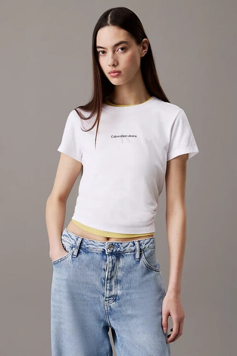 Kadın Ck Gradient Slim T-Shirt - Beyaz 