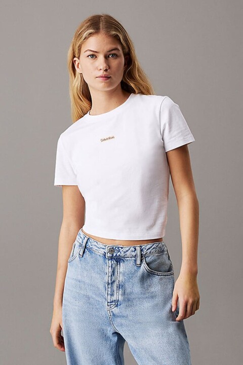Kadın Ck Placed İnstitutional T-Shirt - Beyaz 